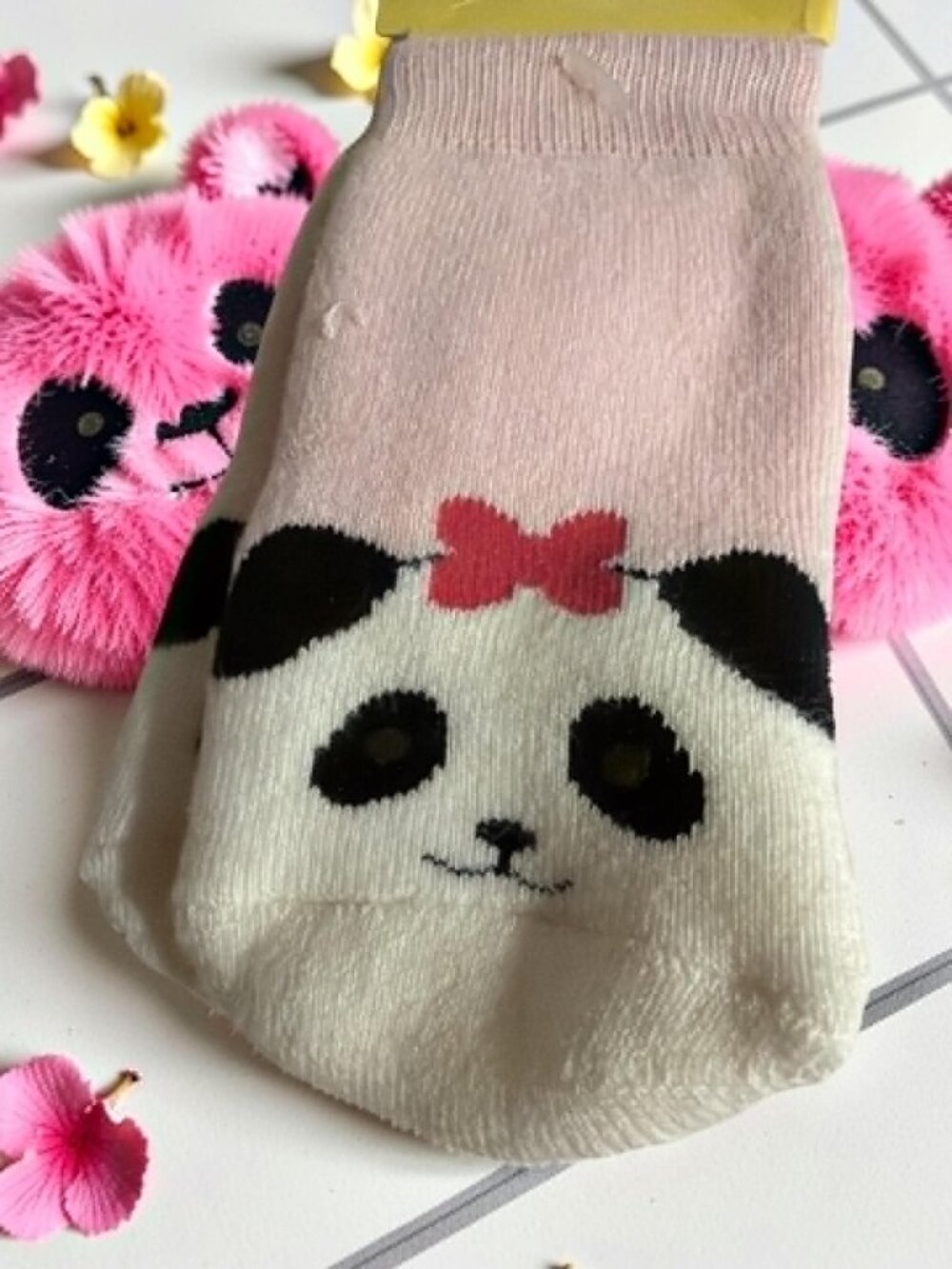 Gymboree NWT Little Panda Pink White Panda Face Thick Socks 6- 12 mos